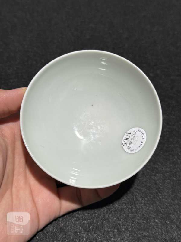 清晚期 石宇初绘墨彩鸣蝉图茶圆 - 图5